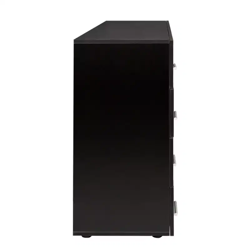 Karl Home 8-Drawer Black Particle Board 47.24in. W Chest of Drawer