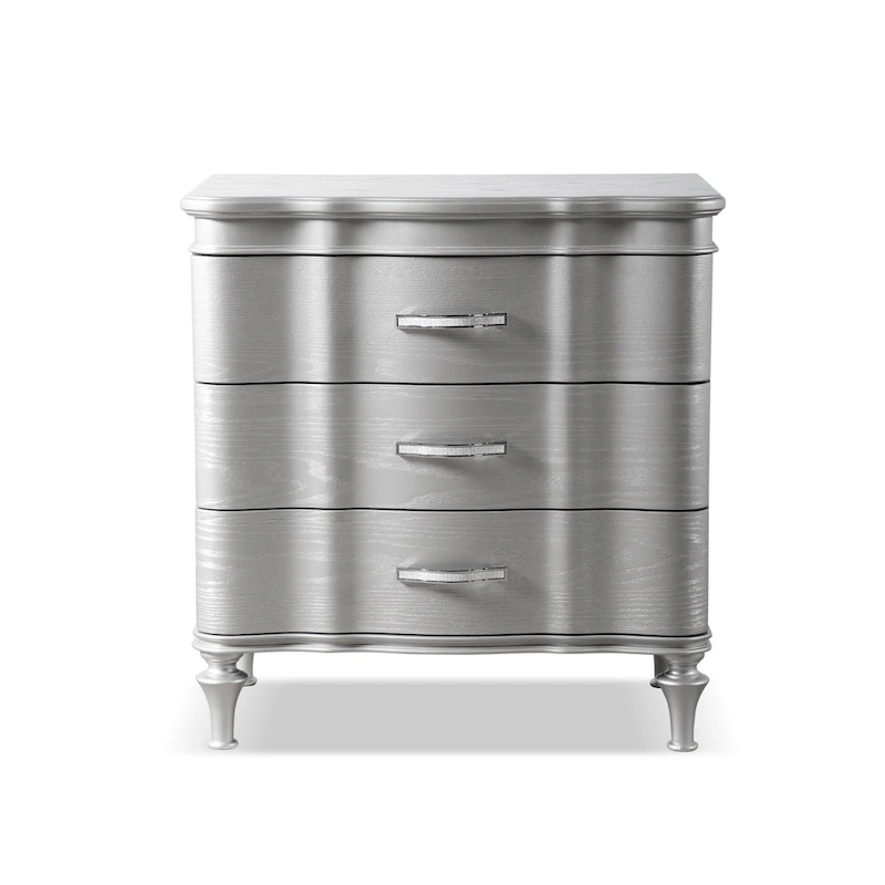 Furniture of America Seabliss Glam Solid Wood 3-Drawer Nightstand