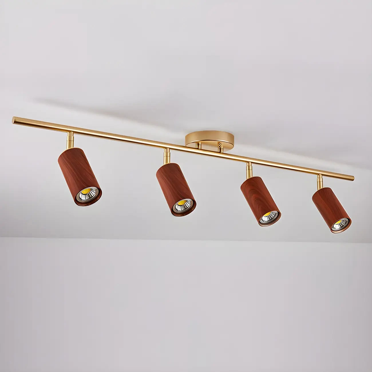 Modern 4-Light LED Fixed Track Light with Adjustable Head