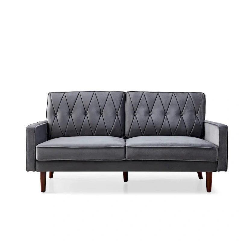 Feemster 69.3 Wide Velvet Tufted Cushion Back Sofa