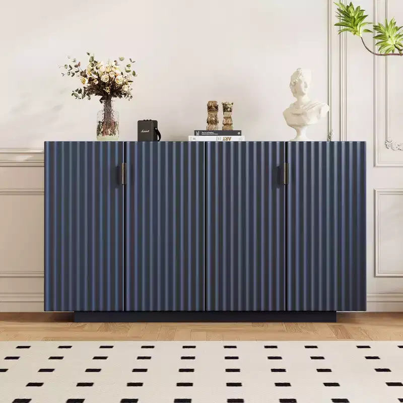 Okak Ample Sideboard Cabinet, Bufft Cabinet with 4 Doors and 4 Shelves, Storage Cabinet for Living Room, Dining Room, Kitchen