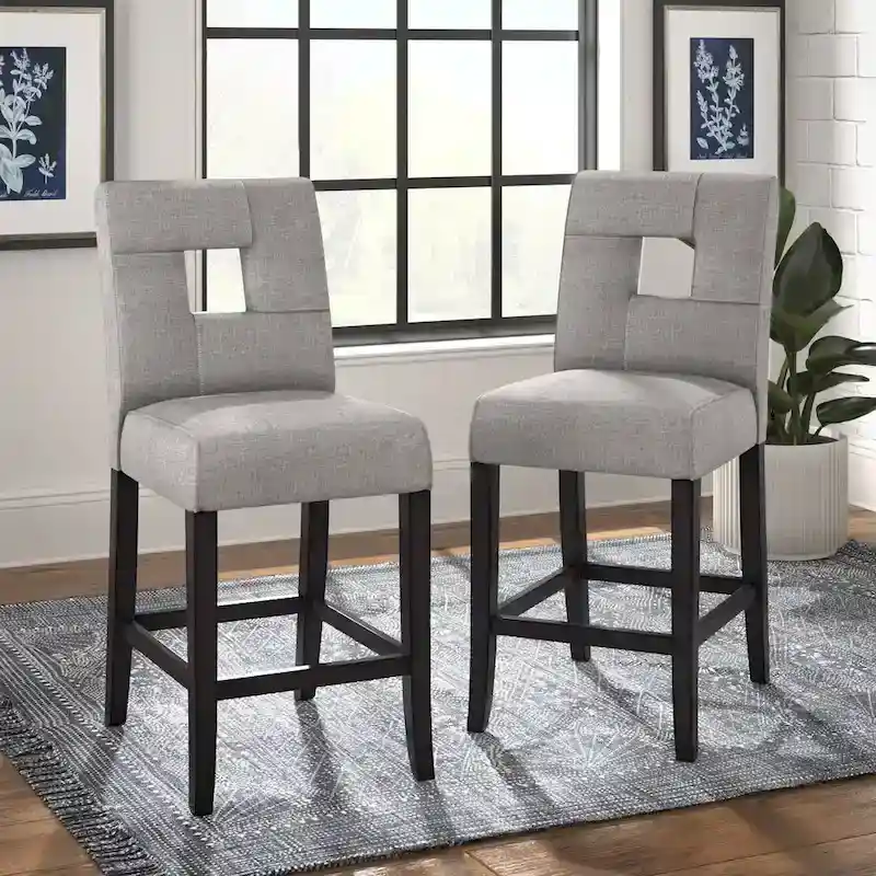 Brda Keyhole Counter Height High Back Stools (Set of 2) - Stool