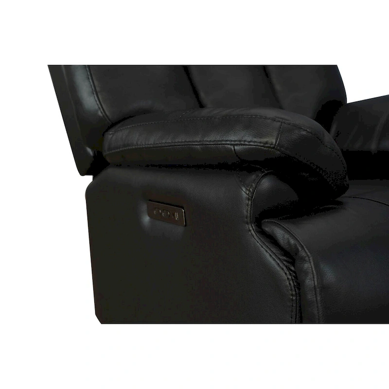 Genuine leather Black Power Recliner Zero Gravity Dual Power Recliner Adjustable Headrest Extendable Footrest