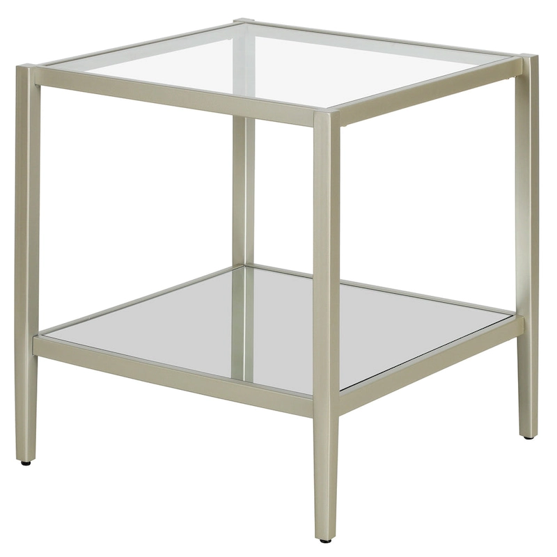 Hera 20 Wide Square Side Table with Clear Shelf