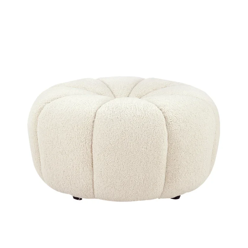 Pasargad Home Noho Pompeii Boucle Ottoman, Cream