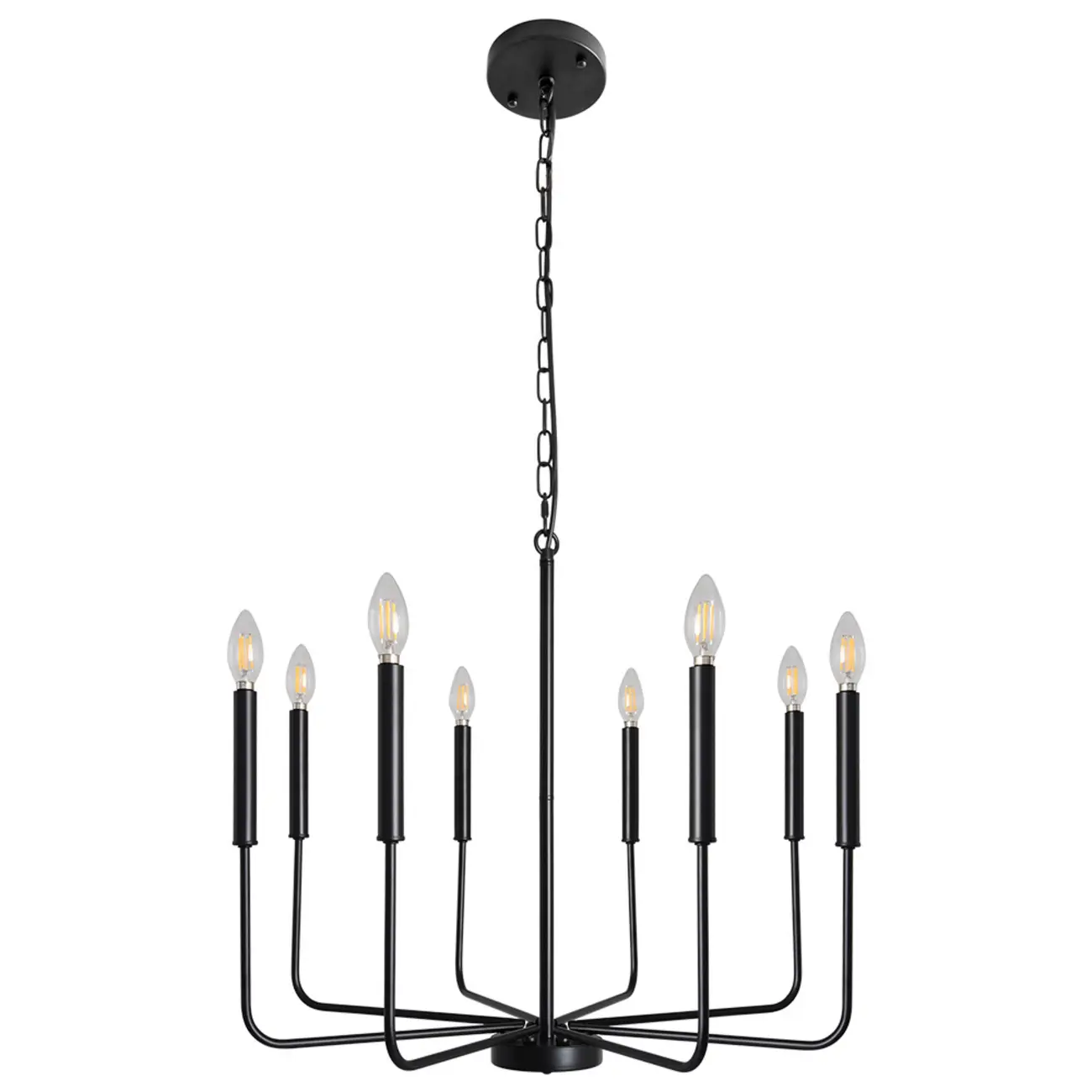 Industrial Black Chandeliers at Home with Adaptable Height