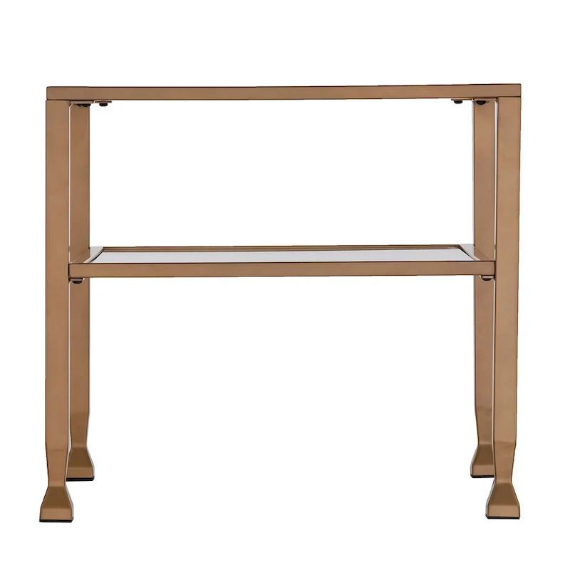 SEI Furniture Jaymes Gold & Metal Glass Top Cocktail Table