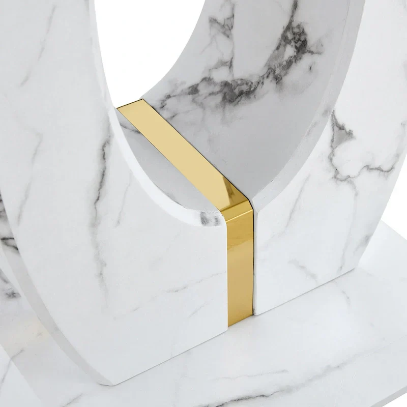 23.6 Square Coffee Table with Gold-Tone Leg Strips