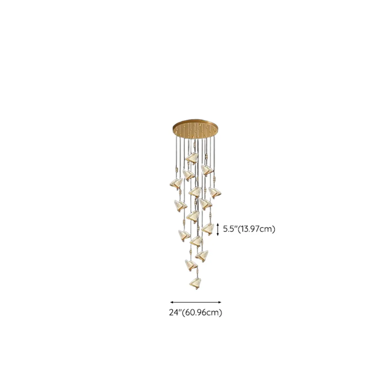 Modern Crystal Linear Butterfly Chandelier Light with Remote