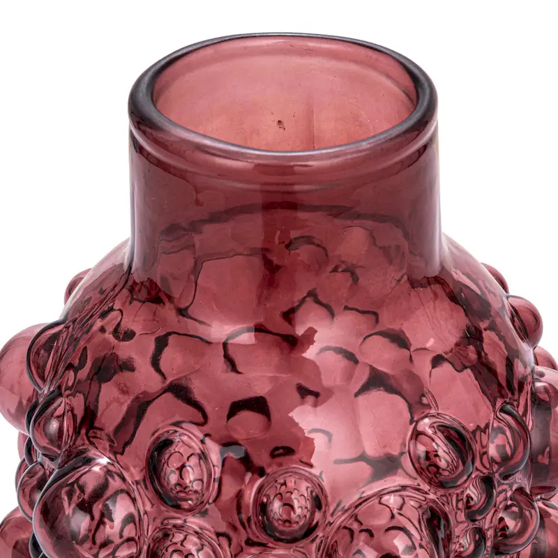 Glass Vase with Raised Dots