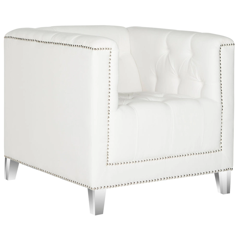 SAFAVIEH Kamilah White/ Clear Club Chair - 31.9 x 33.9 x 29.9 - 32Wx34Dx30H