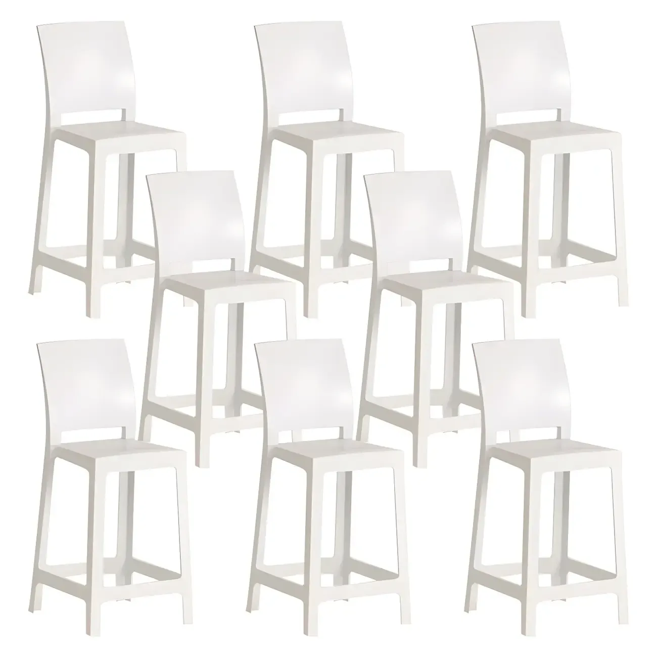 Modern Acrylic Smooth Elegant Circular Backrest Bar Stool