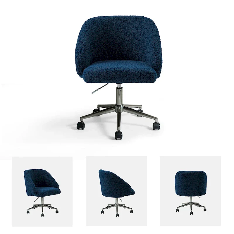 Joah Modern Boucle 360 Swivel Height Adjustable Swivel Office Chair with Rolling Wheels by  - N/A