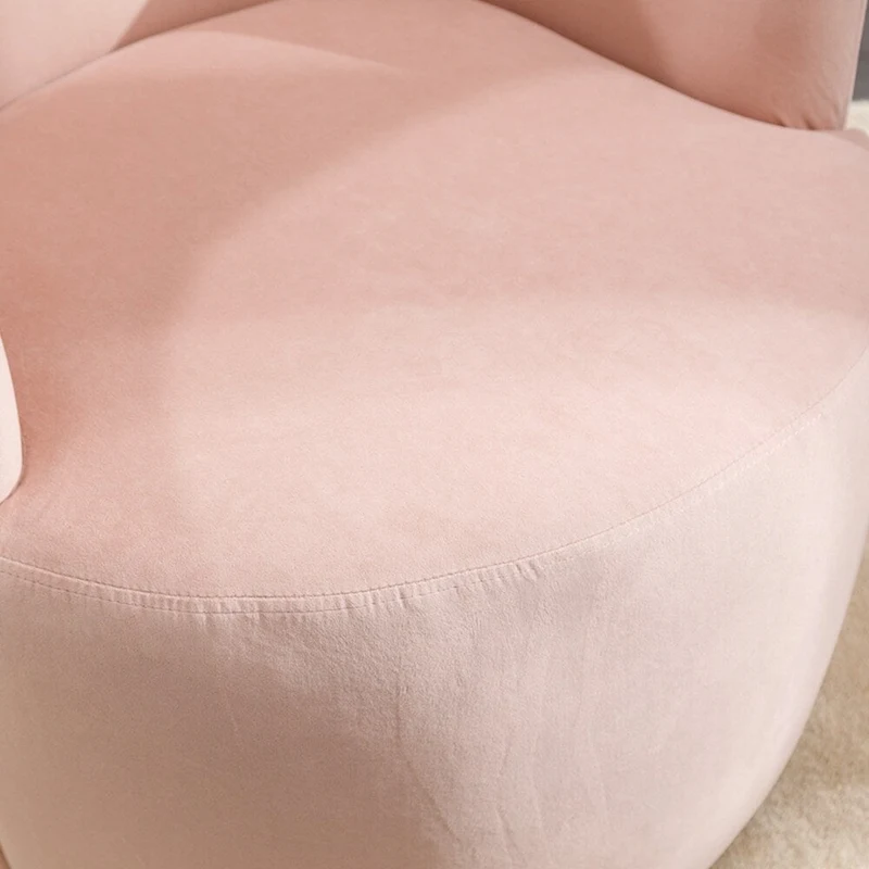 Velvet Swivel Accent Armchair Barrel Chair With Powder Coating Ring