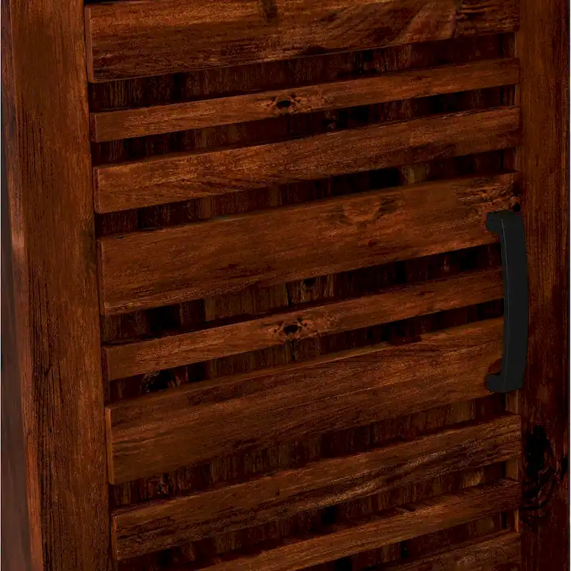 Bridgevine Home Sausalito 78 inch high Left Pier Cabinet, No Assembly Required, Whiskey Finish