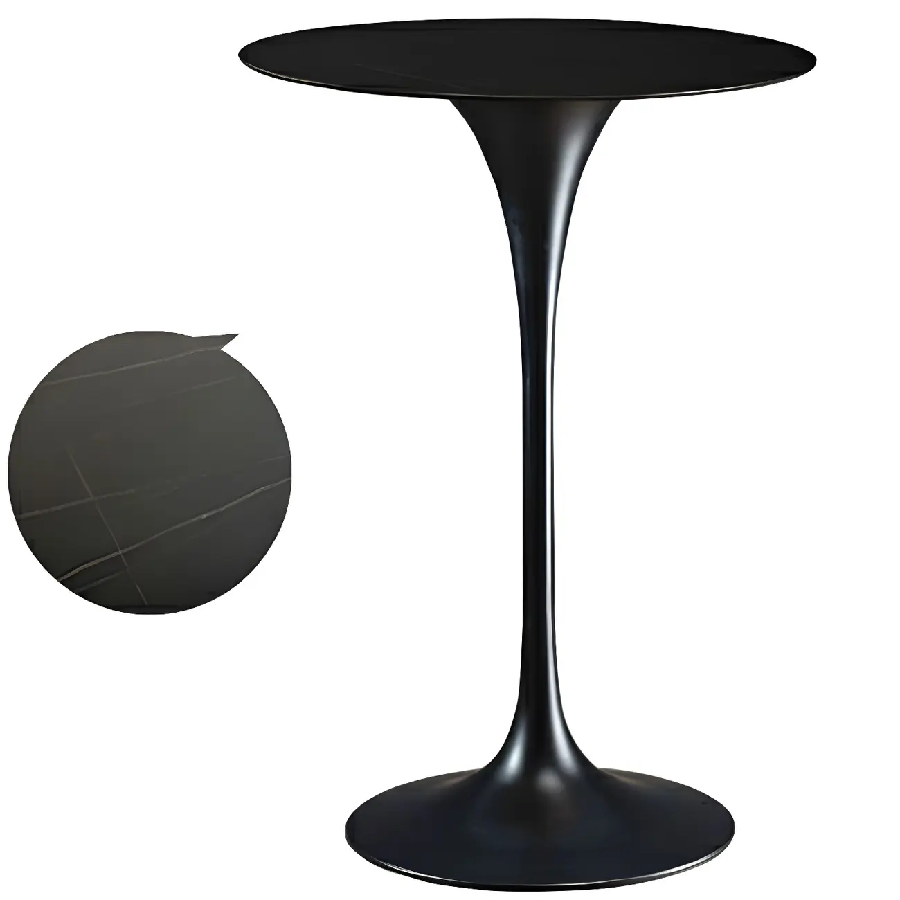 Round Glam Brown Gold Metal Tulip Base Bar Tables