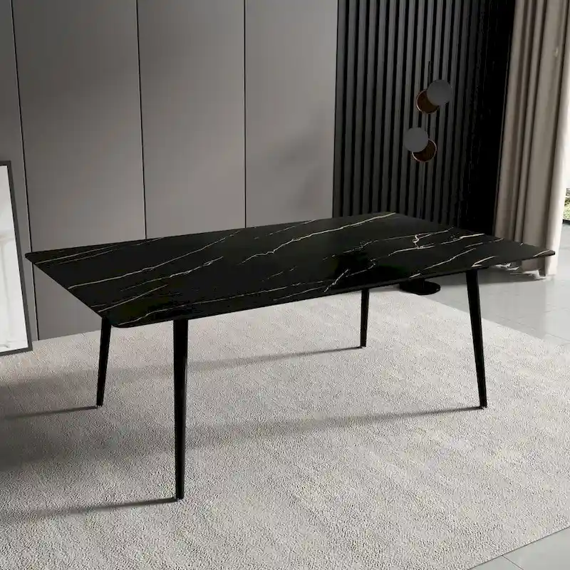 70.8 Rectangle Dining Table with Stone Top