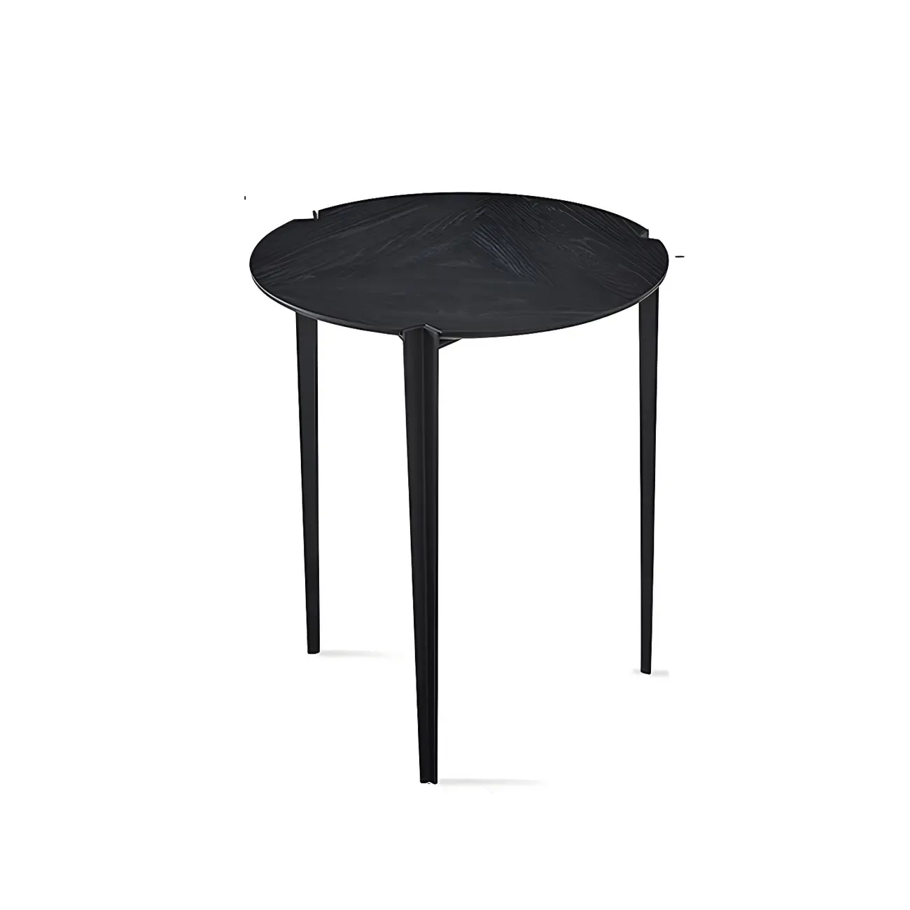 Black Scandinavian Chic Round Wood Coffee Table