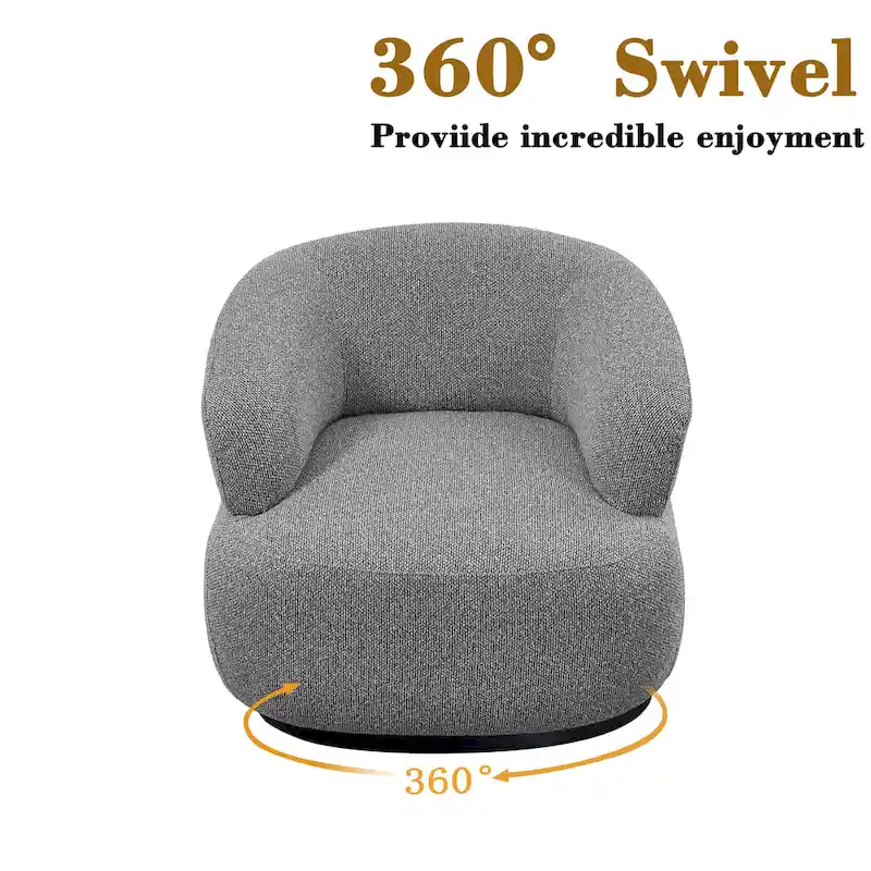 33W 360 Swivel Modern Barrel Chair Accent Chair Set of 2