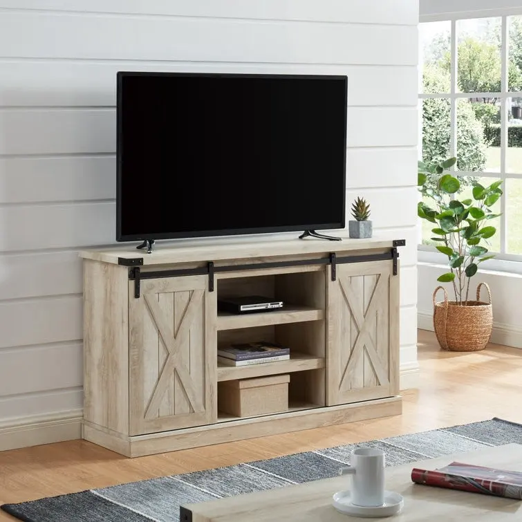 Wood Media Console TV Stand Entertainment Center