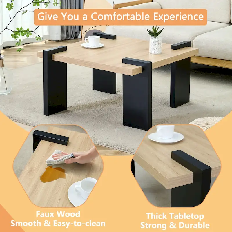 Modern MDF Coffee Table Durable Stylish Living Room Furniture