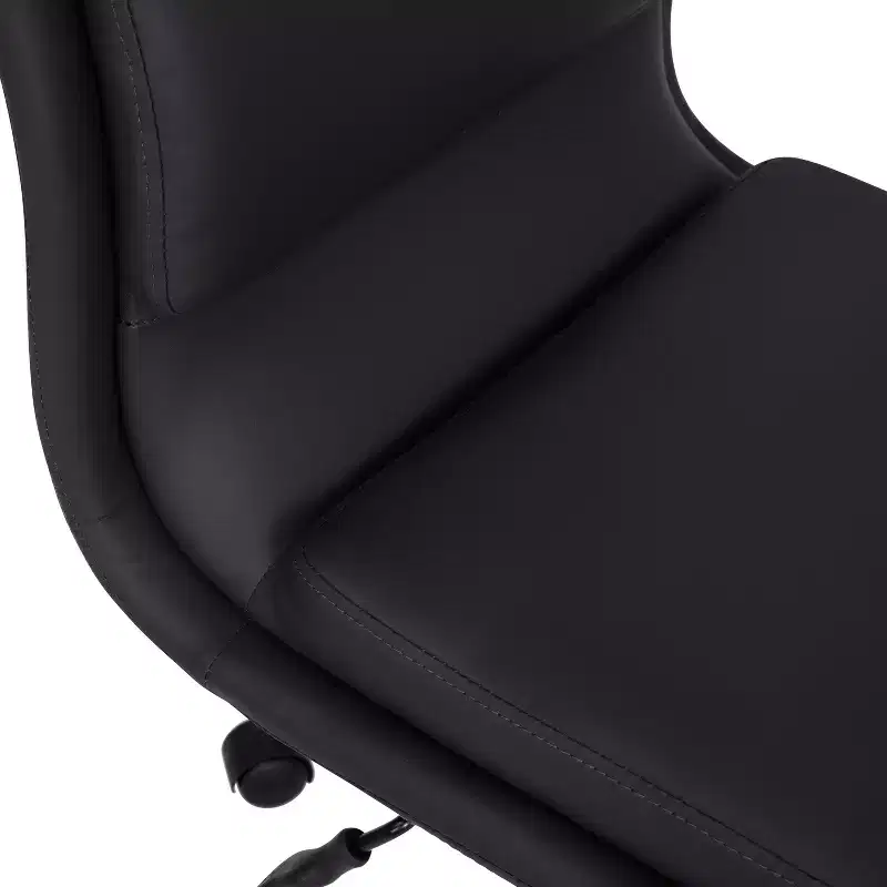 Emma and Oliver Modern Faux Leather Upholstered Mid-Back Home Office Chair with 5 Star Base and Pneumatic Seat Height Adjustment