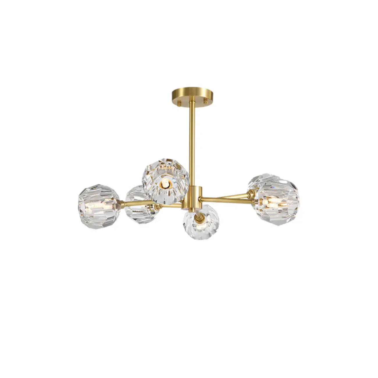 Modern Gold Globe Crystal Sputnik Chandelier