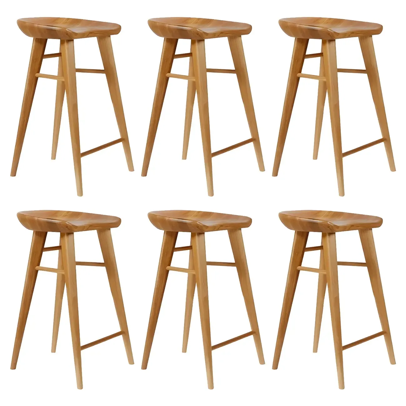 Counter Height Modern Wood Backless Bar Stool