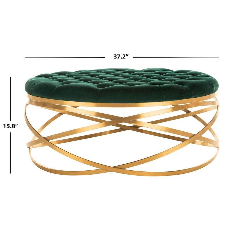 Tufted Velvet Ottoman