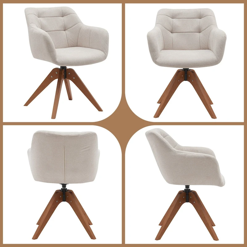 Suede Swivel Armchair Office Accent Arm Chair