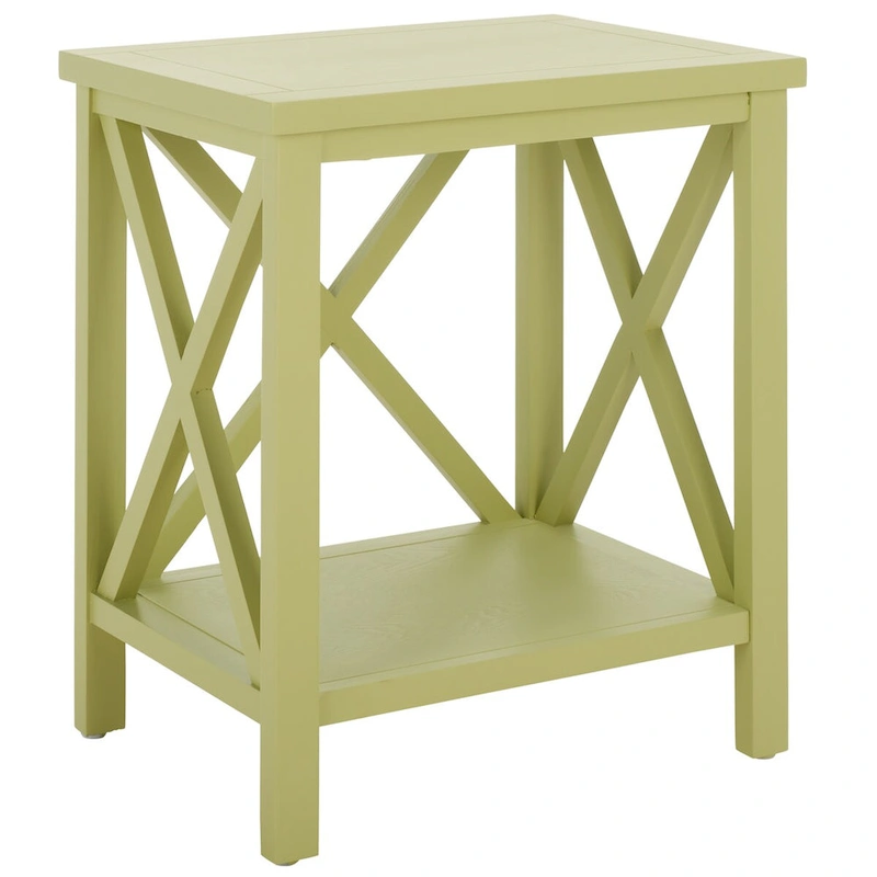 SAFAVIEH Yasumi White Cross Back End Table - 18.1  x 13.4  x 21.5  - 18Wx13Dx22H