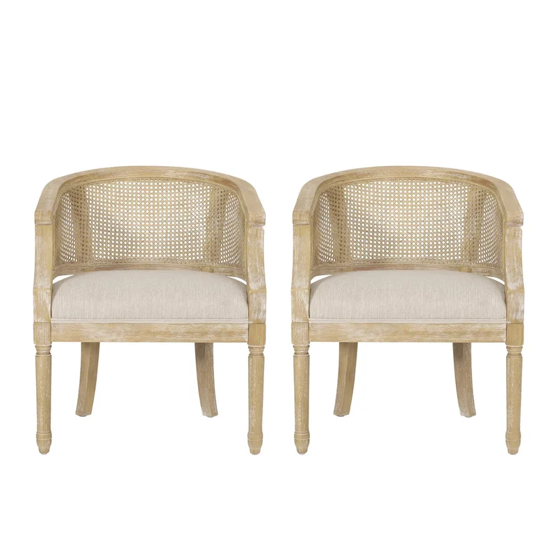 Steinaker Wood and Cane Accent Chairs (Set of 2) by Christopher Knight Home
