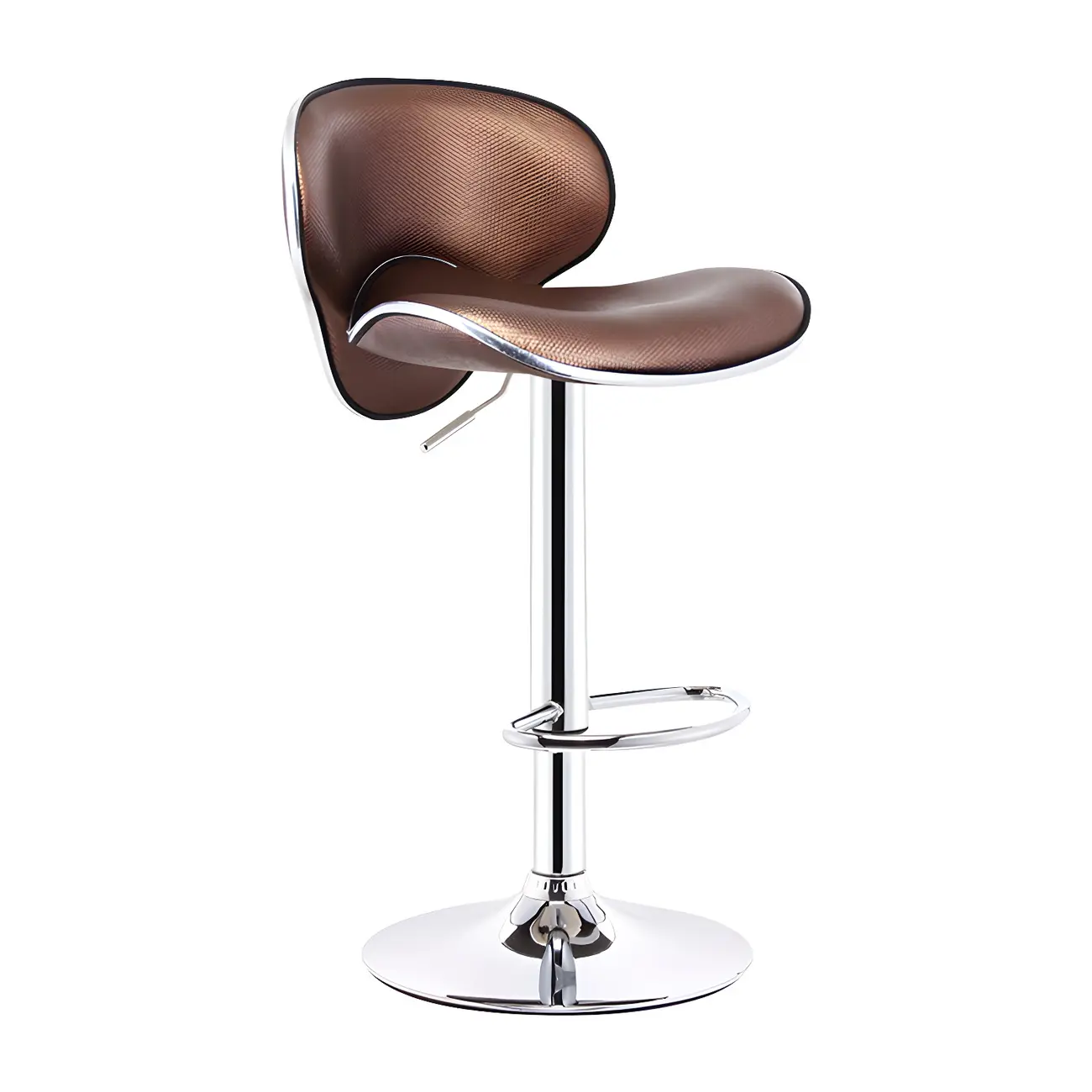 360° Swivel Faux Leather Bar Stools Adjustable Height Bucket Seat
