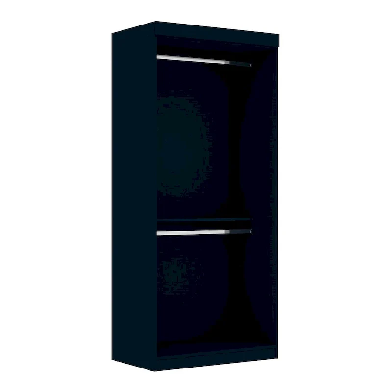 35.9 Open Double Hanging Modern Wardrobe Closet with 2 Hanging Rods