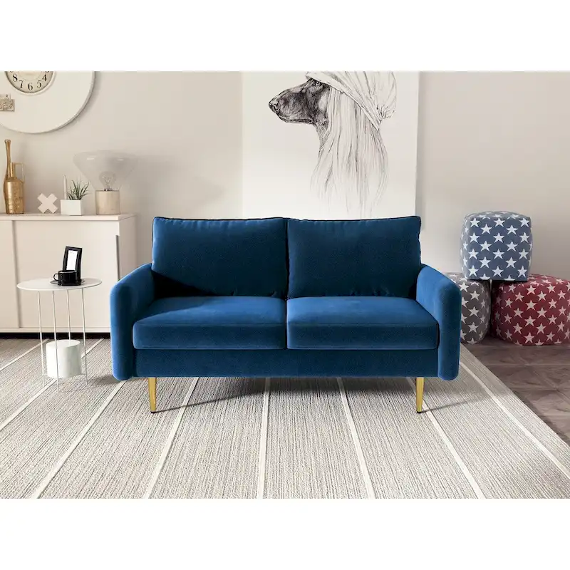 58 Velvet Square Arm Loveseat