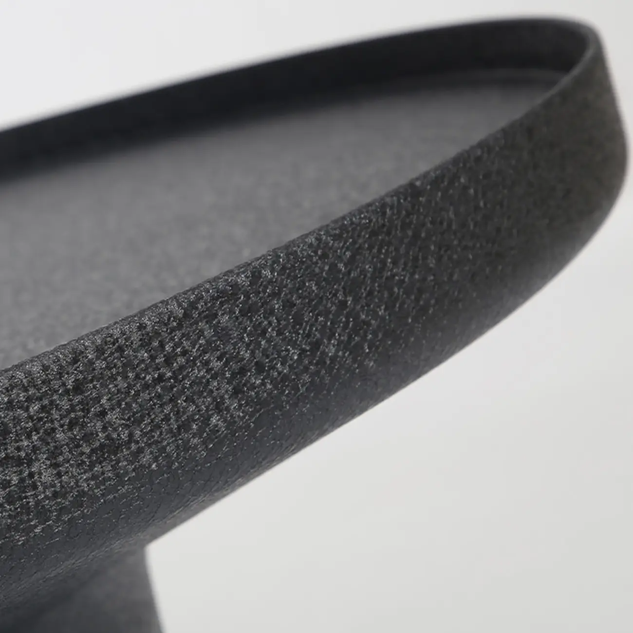 Modern Small Black Round Coffee Table with Marble Base