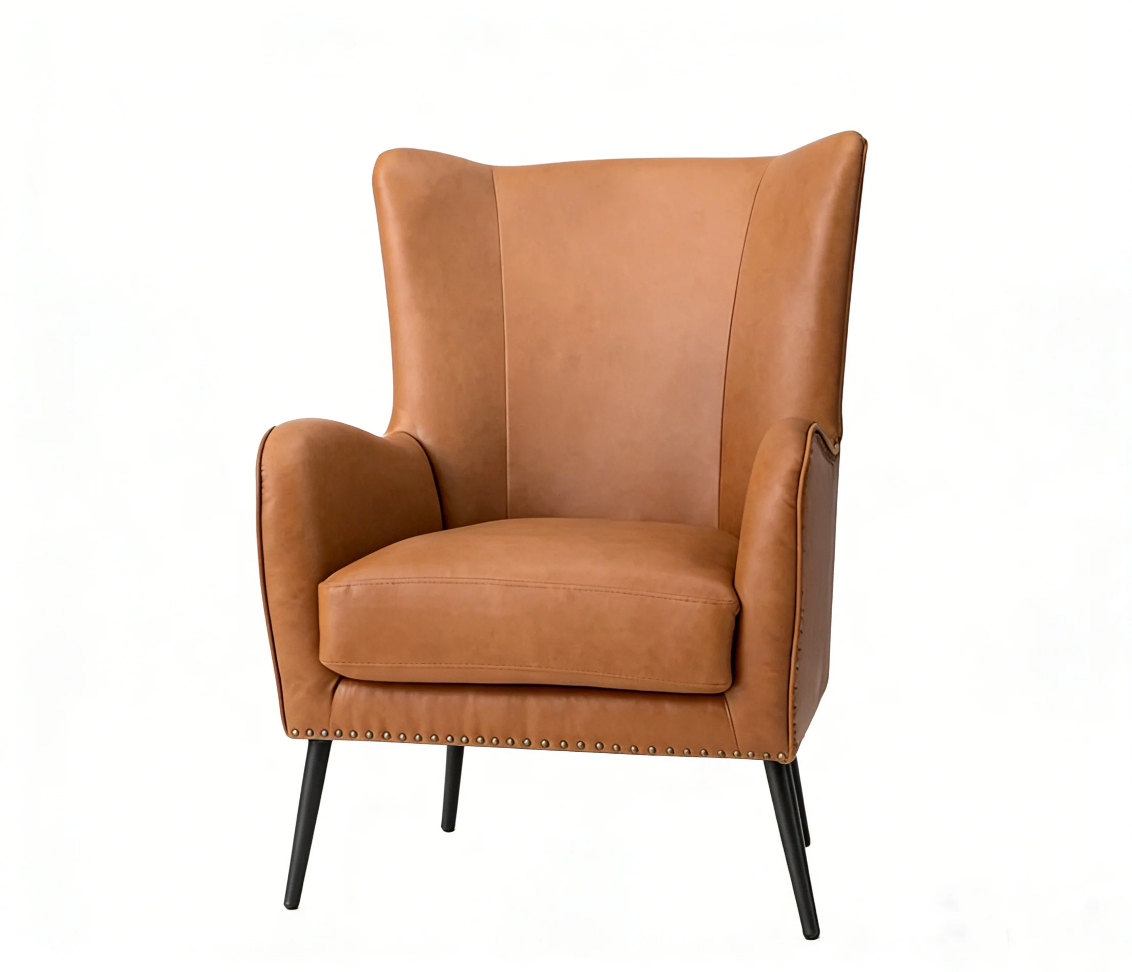 Invidiae Wooden Upholstered Armchair with Metal Legs
