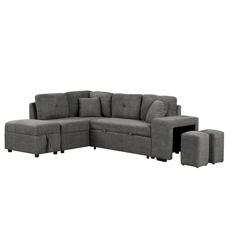87.7 Convertible Sectional Pull Out Sofa Bed