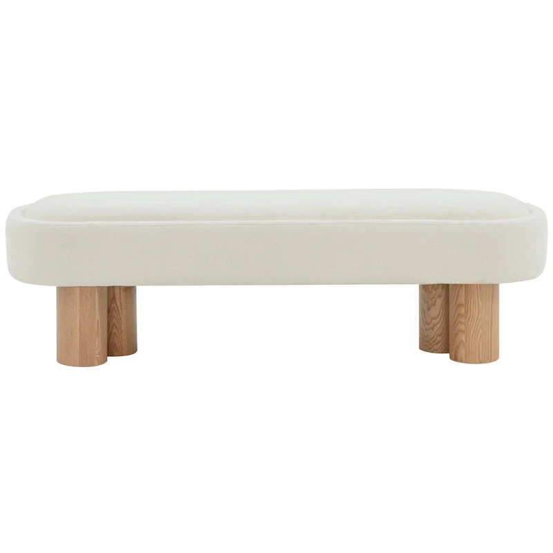 SAFAVIEH Couture Faina Boucle Bench - 60 In W x 19 In D x 18 In H - 60Wx19Dx18H