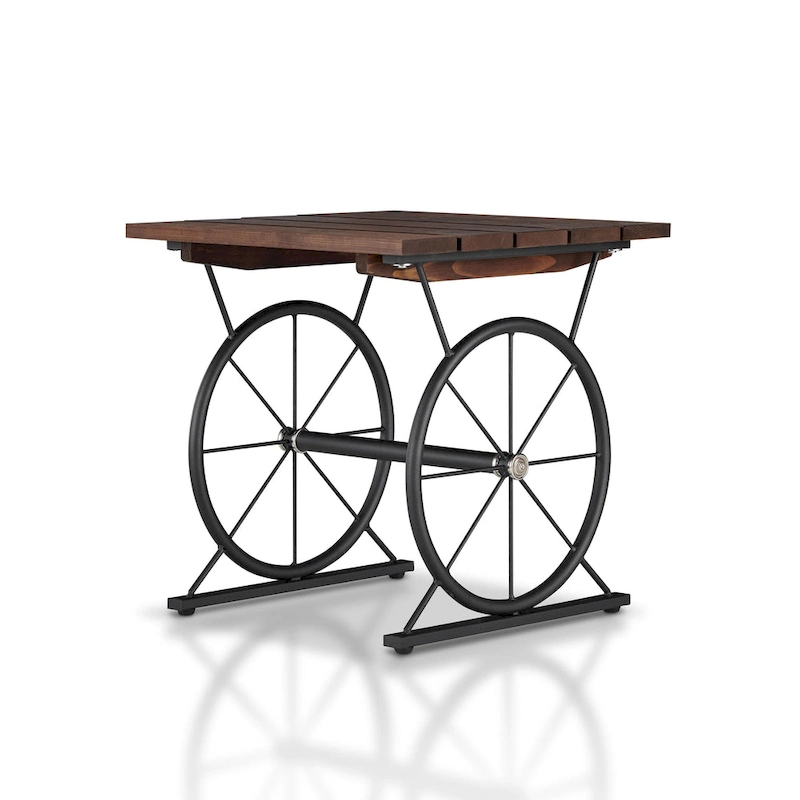Dietrich Industrial 19-inch Metal Wheel Side Table by Carbon Loft
