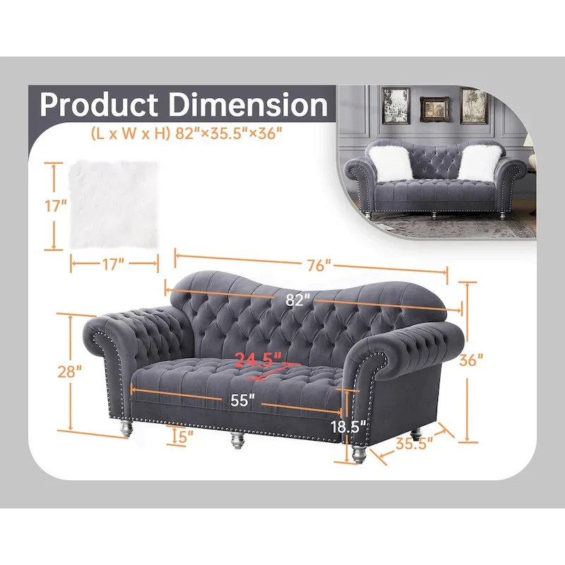 Luxury Classic America Chesterfield Tufted Back Sofa