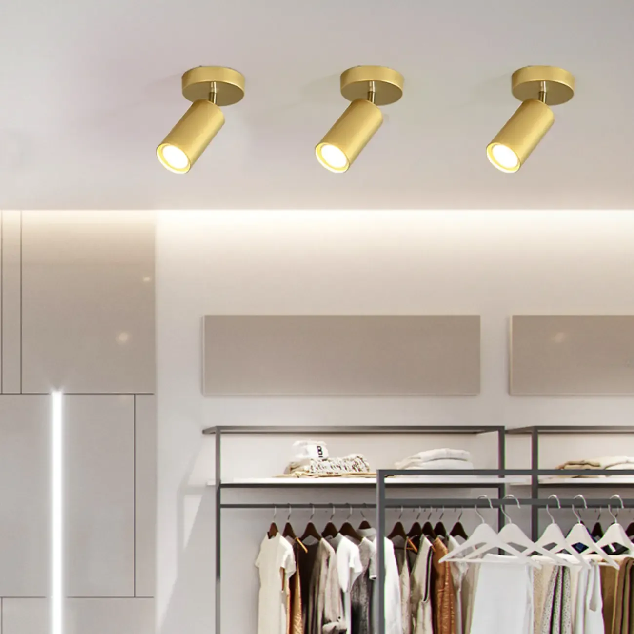 Modern Cylinder Semi-Flush Mount Metal Track Light