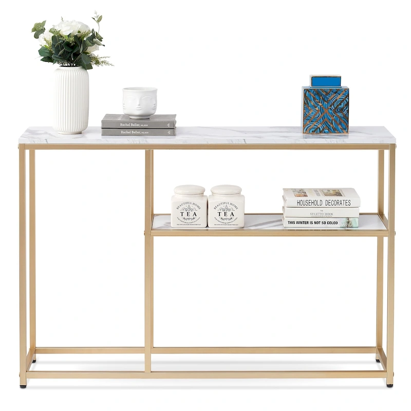 MCombo Narrow Console Table with Storage Shelf for Living Room, MDF Sage80 - 7'6 x 10'9