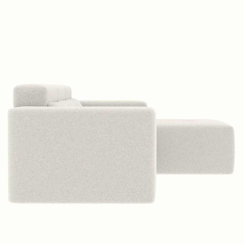 Christopher Knight Home - 109 Modern Modular Sectional Sofa, Teddy Fabric L-Shaped Couch with Chaise & Pillows