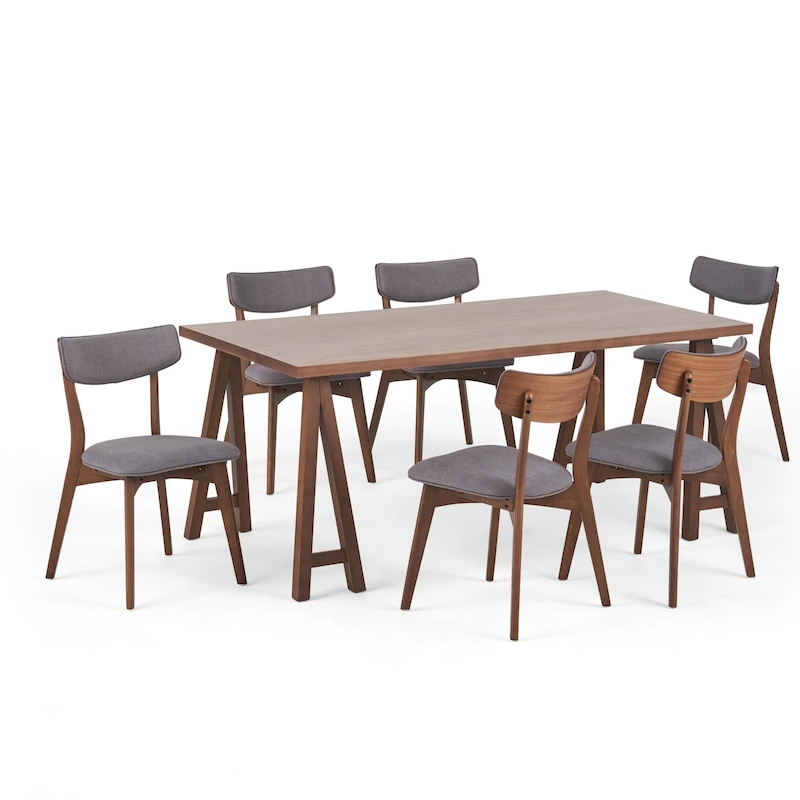 Chazz Mid-Century Modern 7 Piece Dining Set with A-Frame Table by Christopher Knight Home