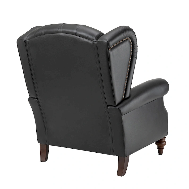 Alex Classic Leather Armchair with Nailhead Trim by HULALA HOME