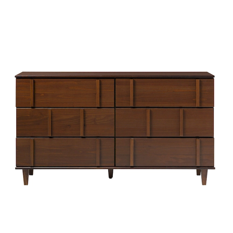 Middlebrook Mid-Century Modern Detailed Solid Wood Dresser