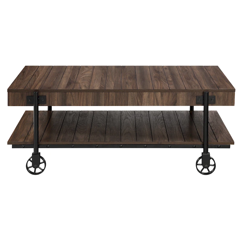 Hyssop Farmhouse 47-inch Steel 1-Shelf Coffee Table by Furniture of America