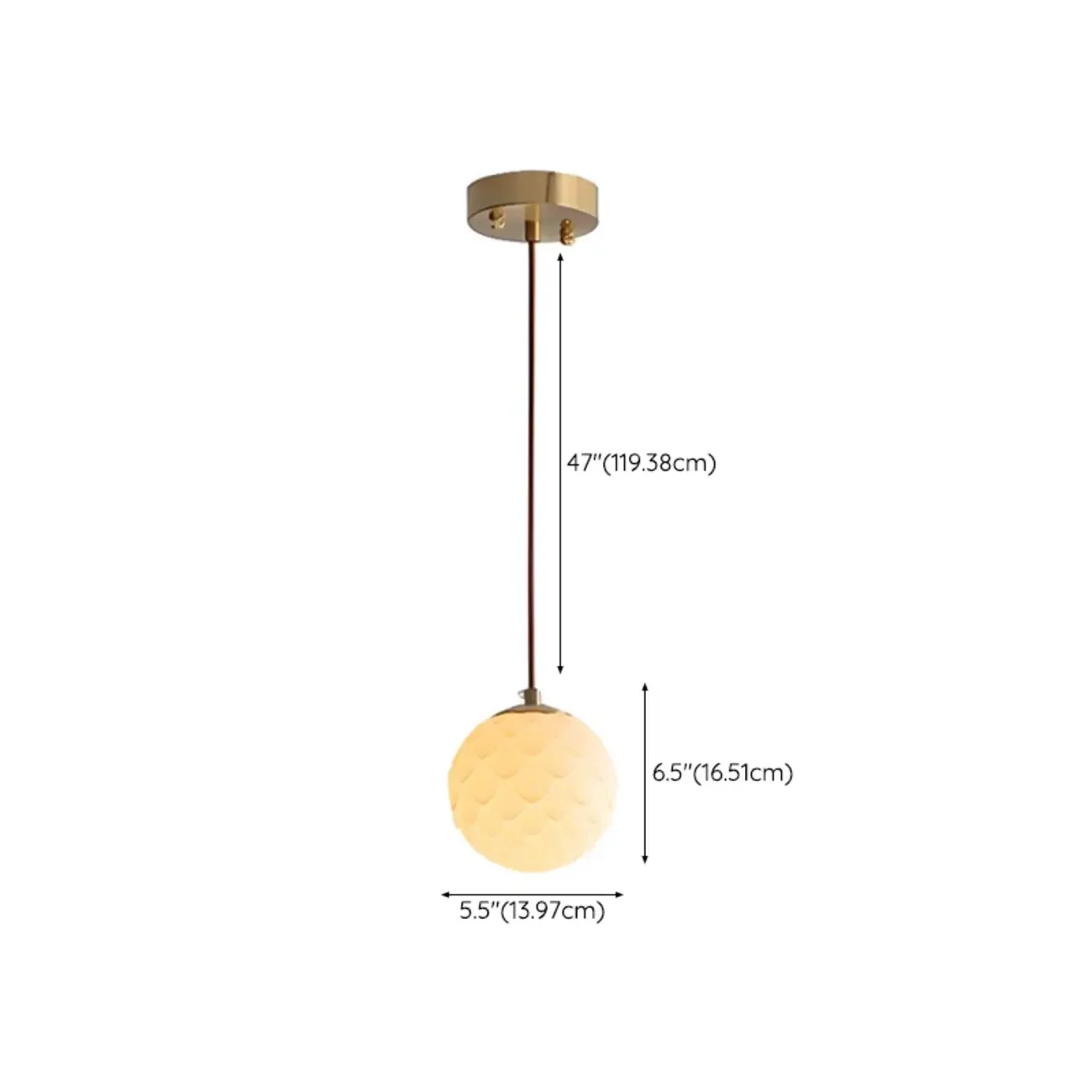 Modern Gold Metal Ribbed White Ceramic Pendant Light