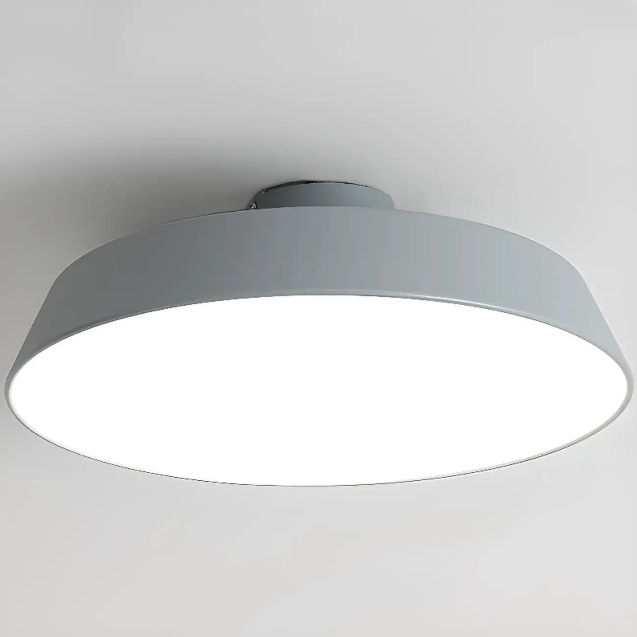 Modern Metal Drum Dimmable Semi Flush LED Ceiling Light
